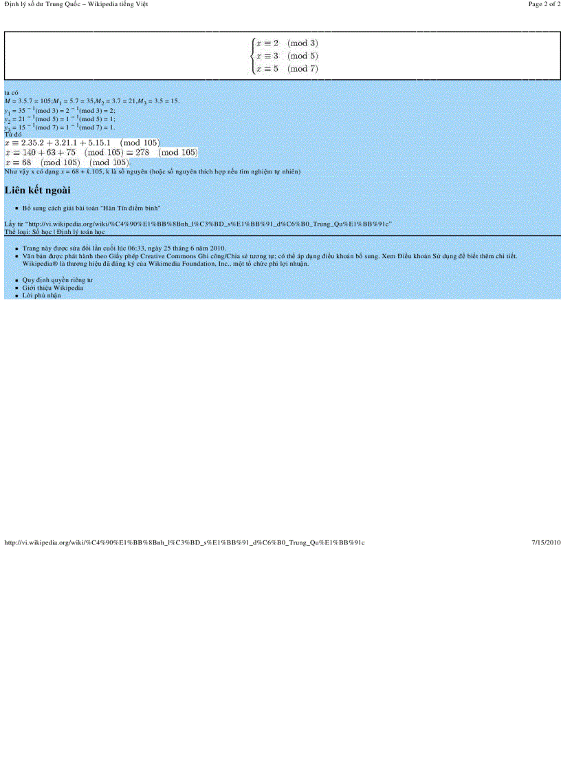 image for page Phương trình đồng dư