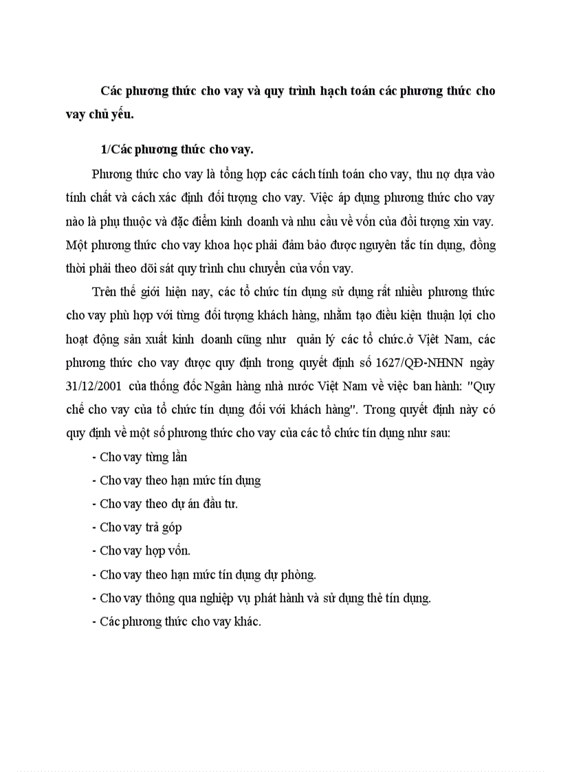 image for page Các phương thức cho vay và quy trình hạch toán các phương thức cho vay chủ yếu
