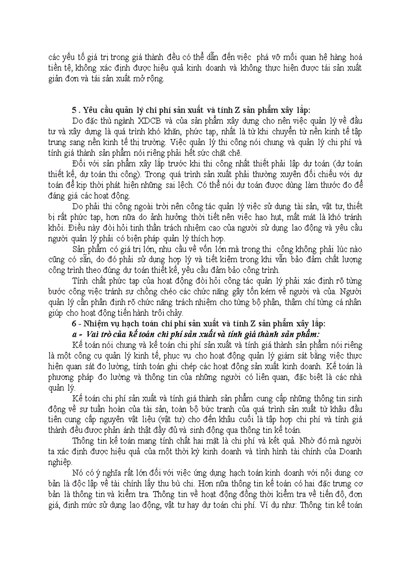 image for page Chi phí sản xuất giá thành sản phẩm yêu cầu của công tác quản lý nhiệm vụ hạch toán chi phí sản xuất và tính giá thành sản phẩm xây lắp trong doanh nghiệp kinh doanh xây lắp