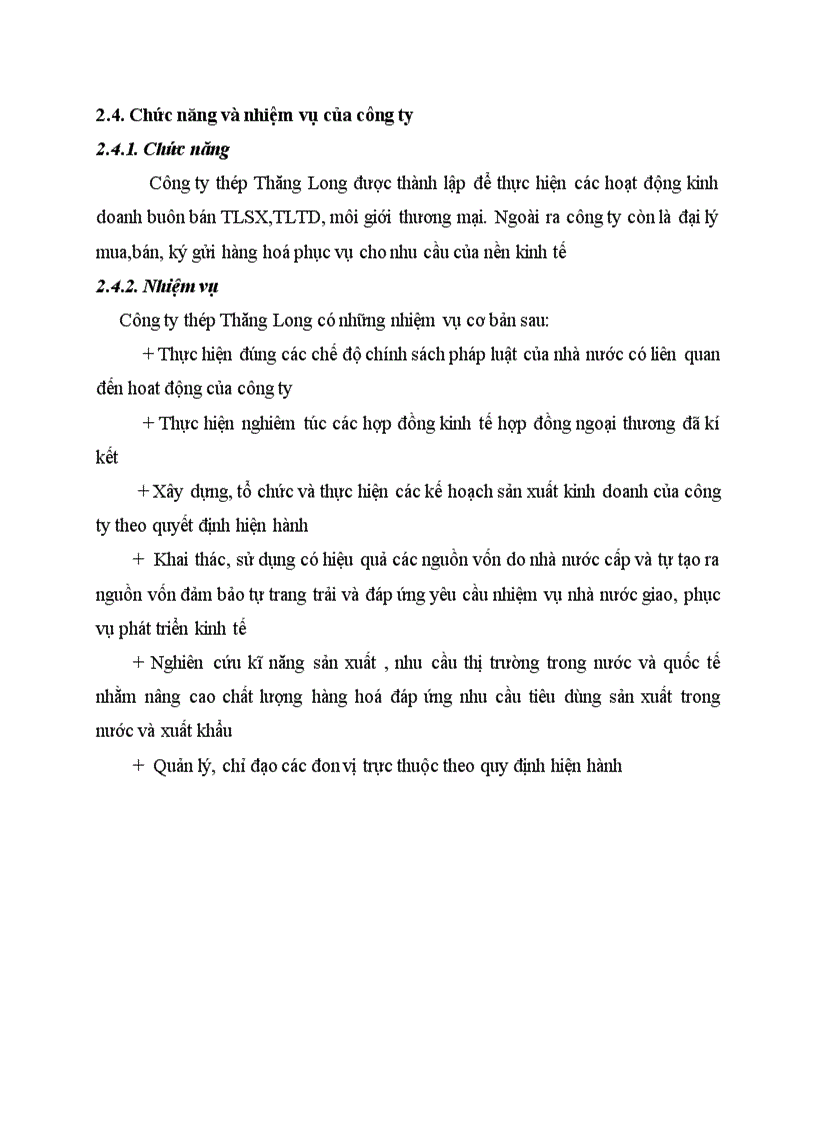 image for page Đặc điểm hoạt động kinh doanh của công ty thép Thăng Long