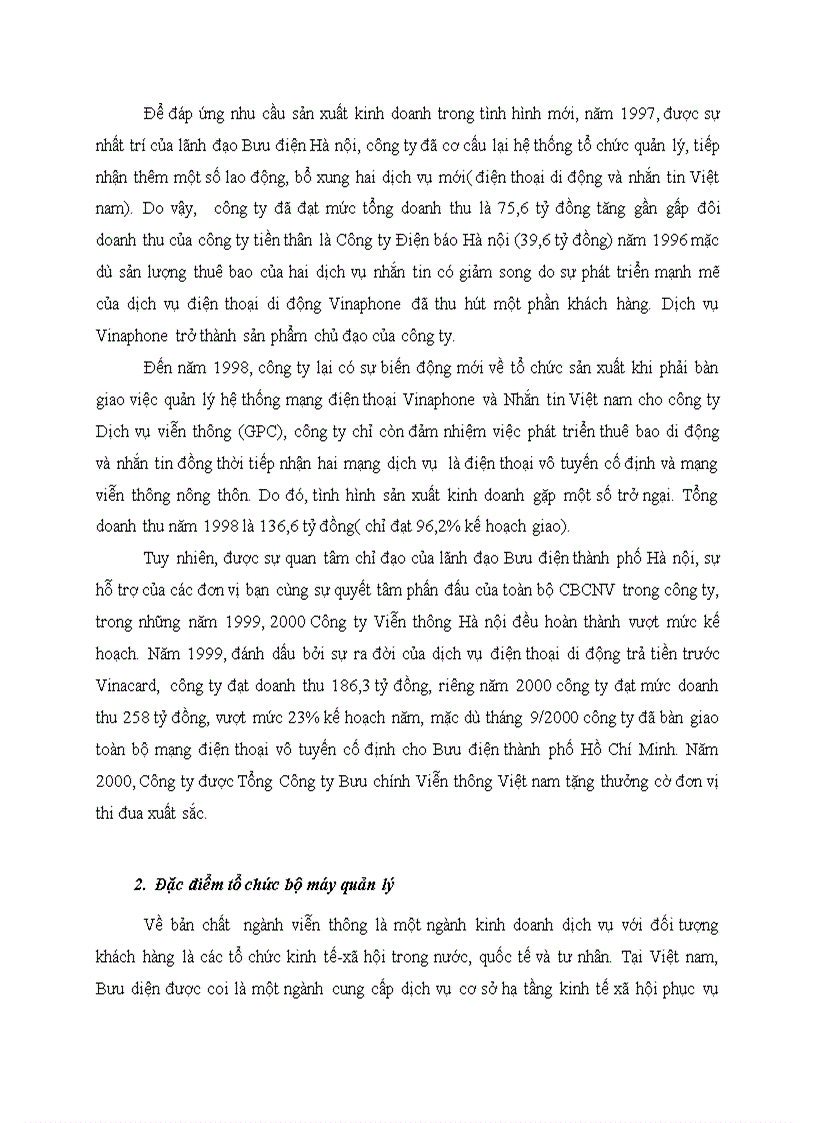 image for page Đặc điểm kinh tế kỹ thuật của Công ty viễn thông Hà nội ảnh hưởng đến công tác kế toán