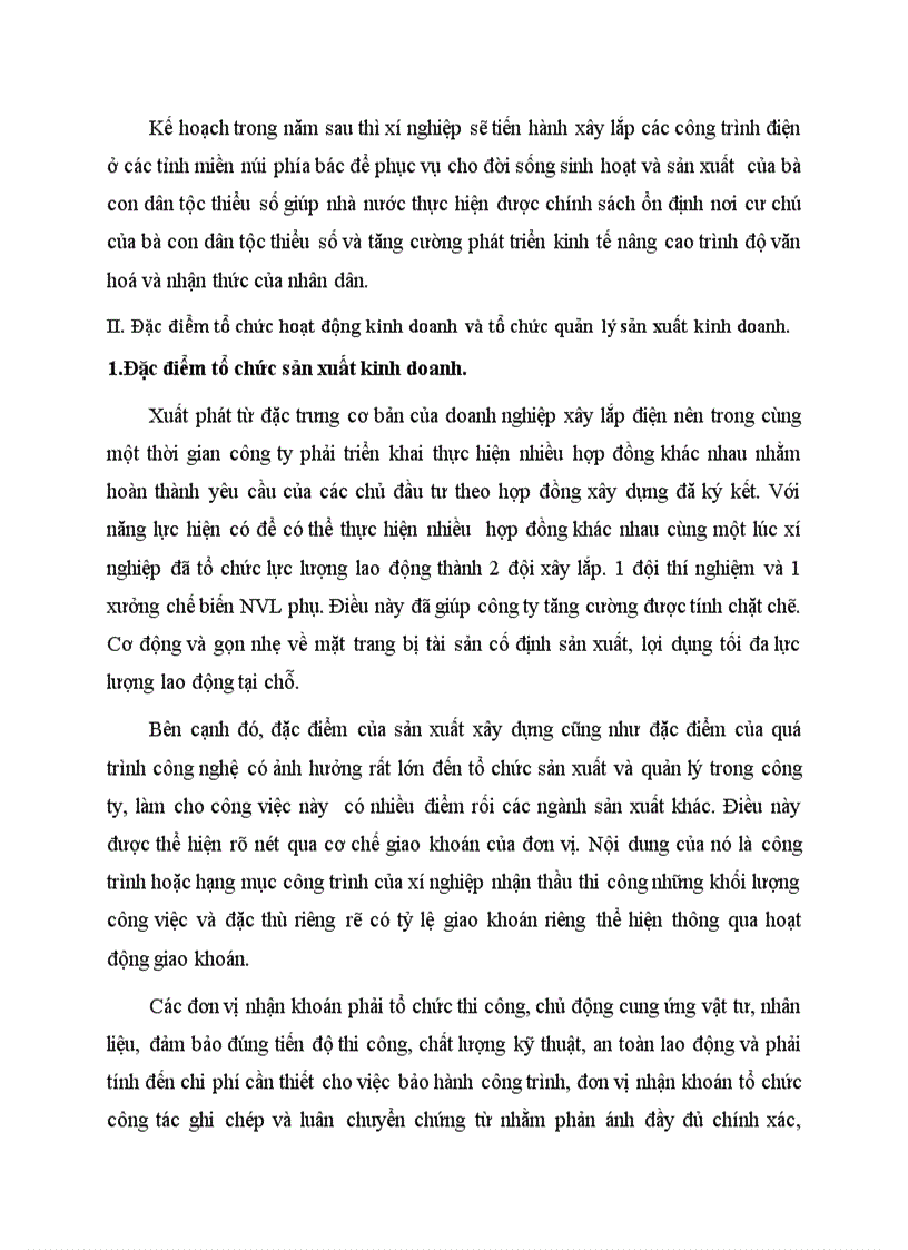 image for page Đặc điểm tình hình chung của Xí nghiệp lắp máy và xây dựng điện