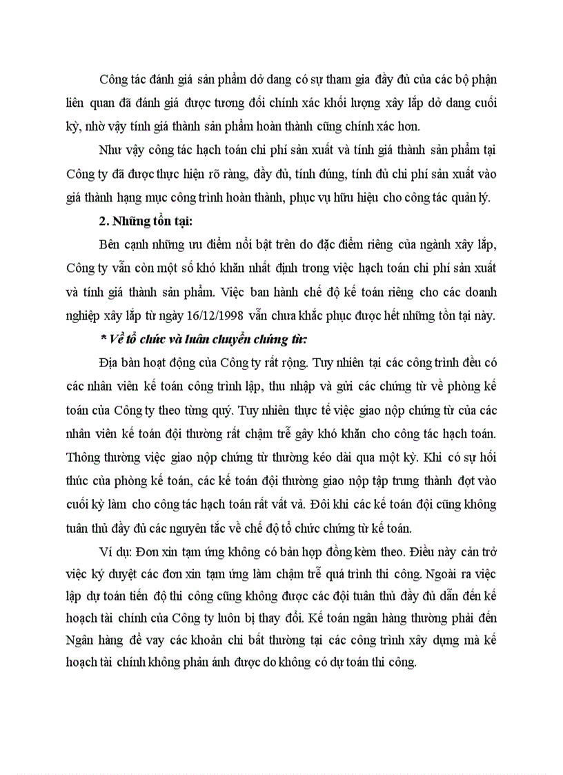 image for page Đánh giá chung về công tác chi phí sản xuất và tính giá thành sản phẩm tại công ty xây lắp Hà Nam