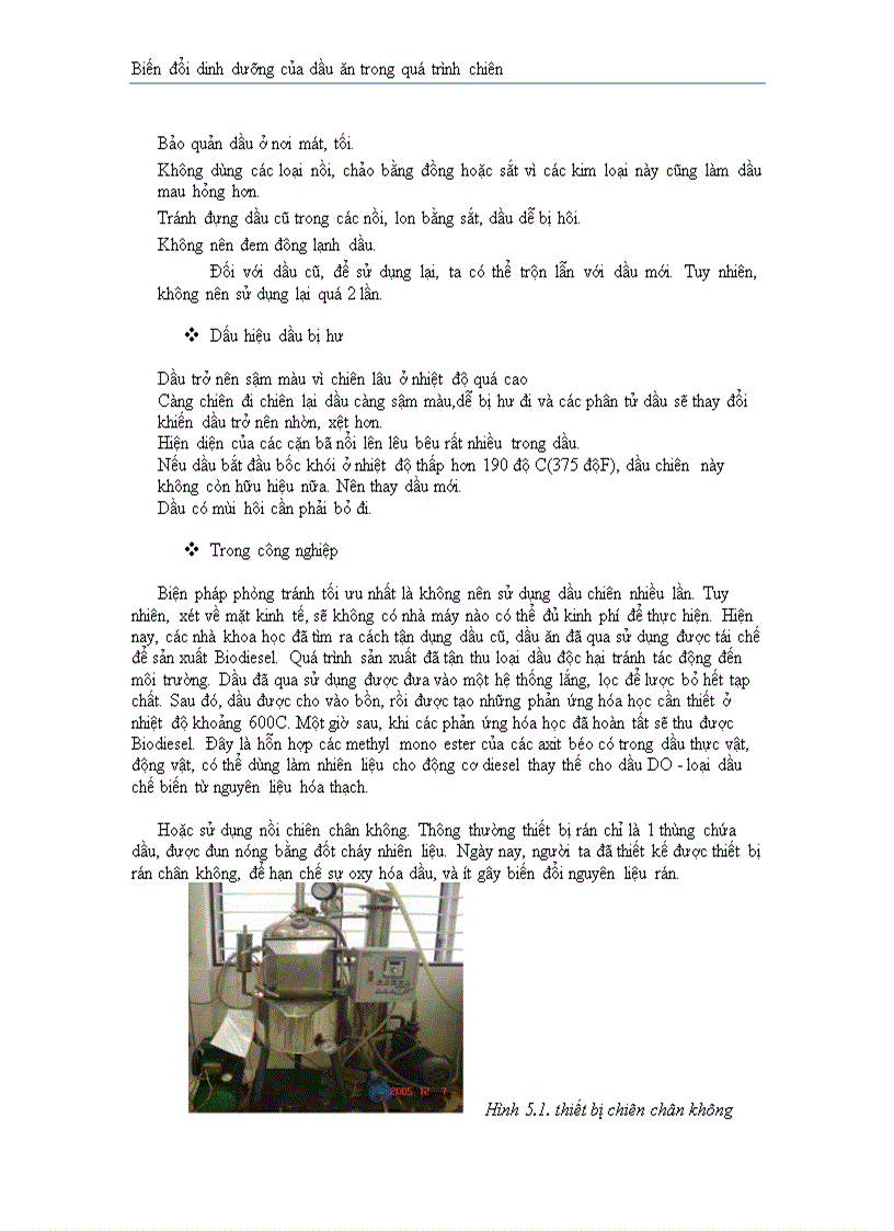 image for page Biến đổi dinh dưỡng dầu trong qúa trình chiên