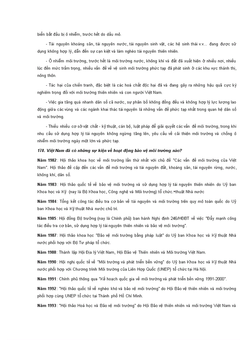 image for page Một số câu hỏi về môi trường