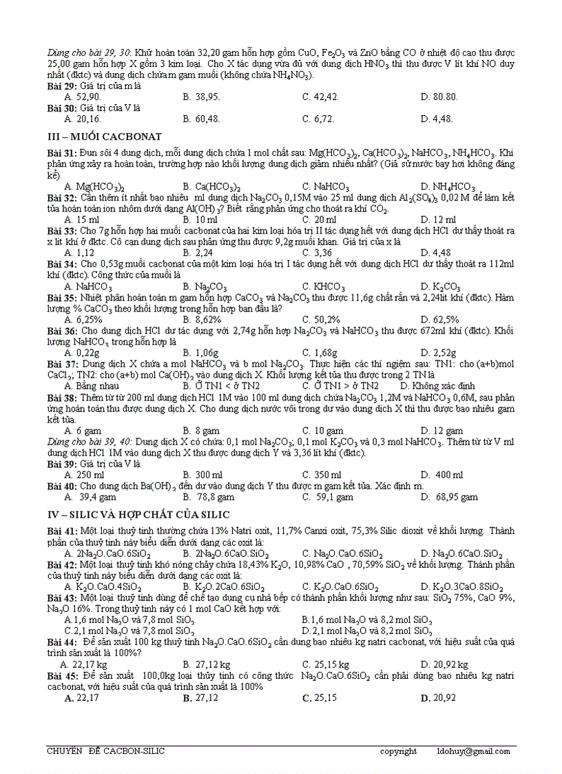 image for page Tài liệu chương cacbon silic câu hỏi thực tế