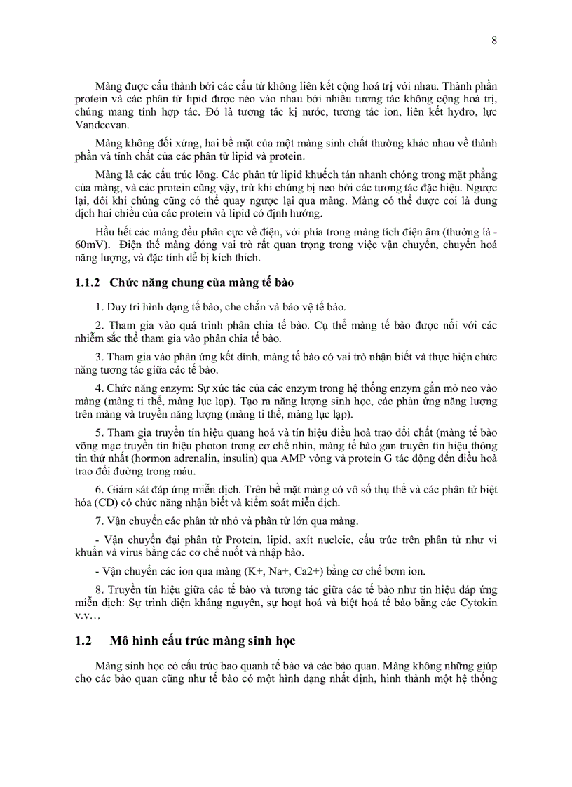 image for page Sinh học màng tế bào