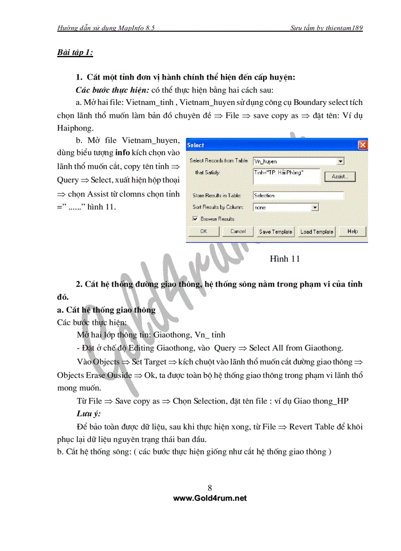 image for page Ứng dụng GIS và phần mềm MapInfo thành lập bản đồ