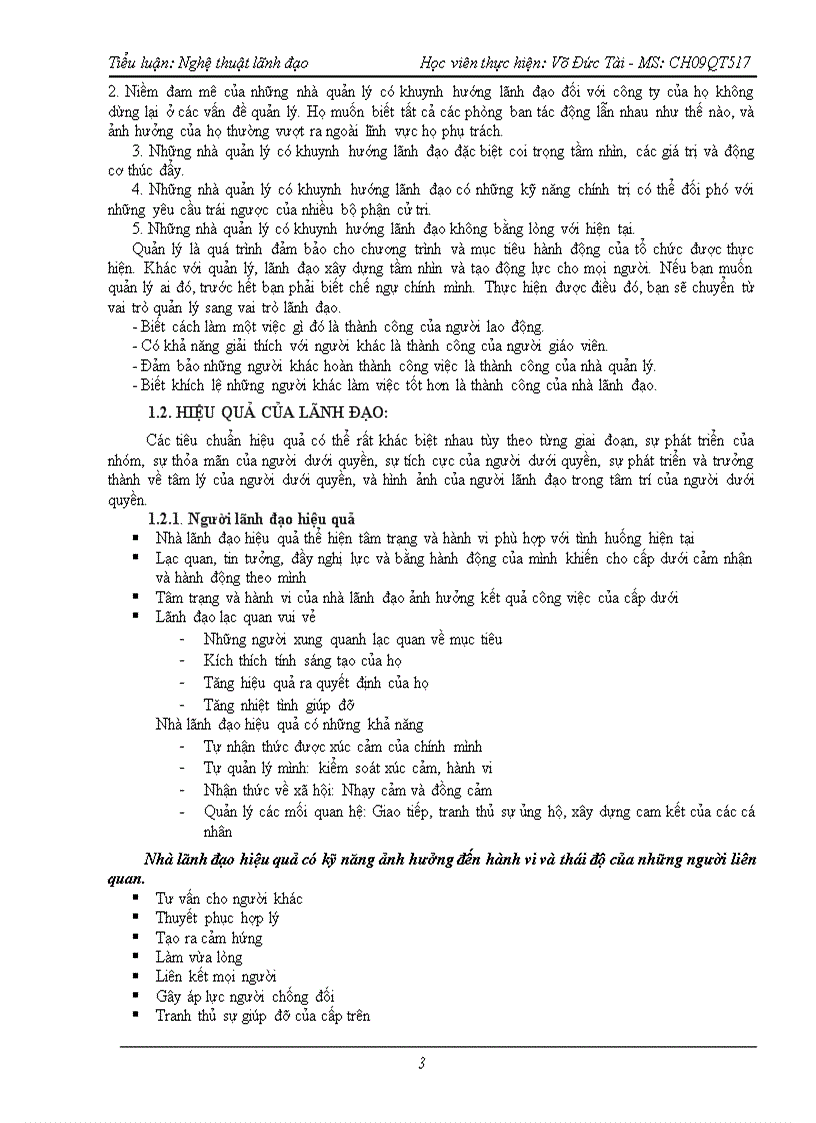 image for page Tiểu luận Nghệ thuật lãnh đạo 8 5 điểm