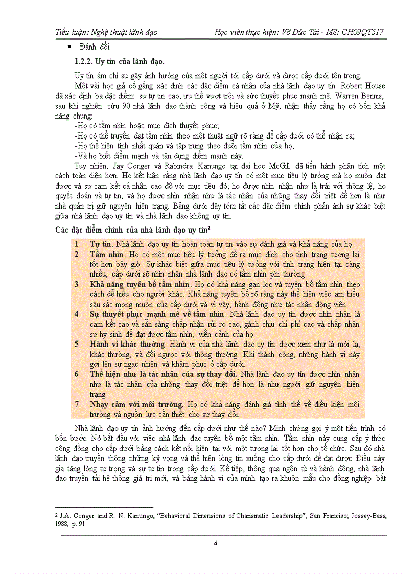 image for page Tiểu luận Nghệ thuật lãnh đạo 8 5 điểm