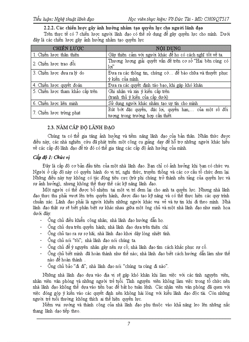 image for page Tiểu luận Nghệ thuật lãnh đạo 8 5 điểm