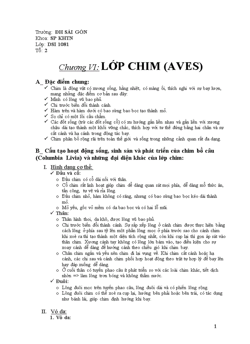 image for page Lớp chim