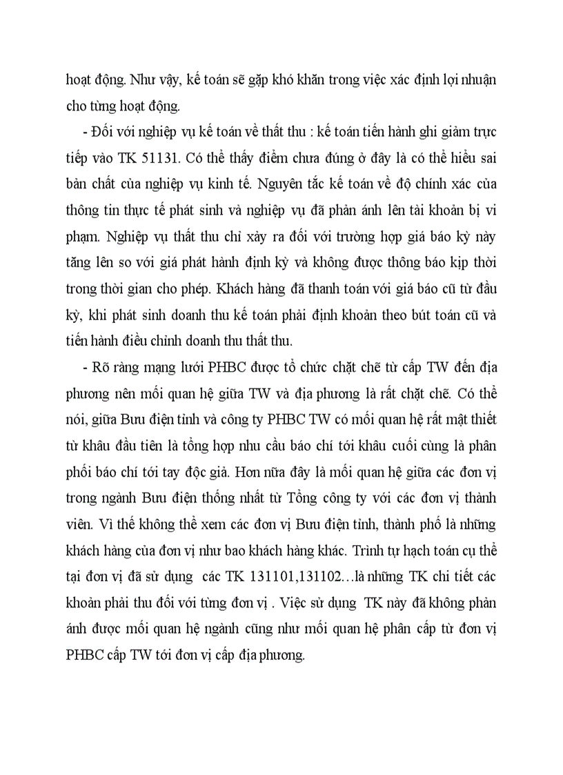 image for page Đánh giá và nhận xét về công tác hạch toán Chi phí doanh thu tại Công ty phát hành báo chí TW