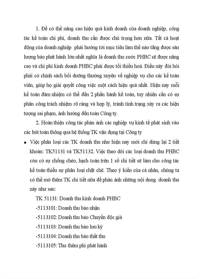 image for page Đánh giá và nhận xét về công tác hạch toán Chi phí doanh thu tại Công ty phát hành báo chí TW