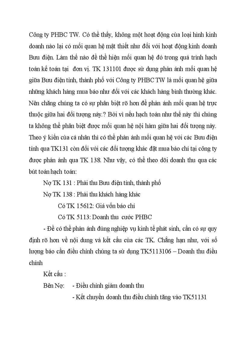 image for page Đánh giá và nhận xét về công tác hạch toán Chi phí doanh thu tại Công ty phát hành báo chí TW