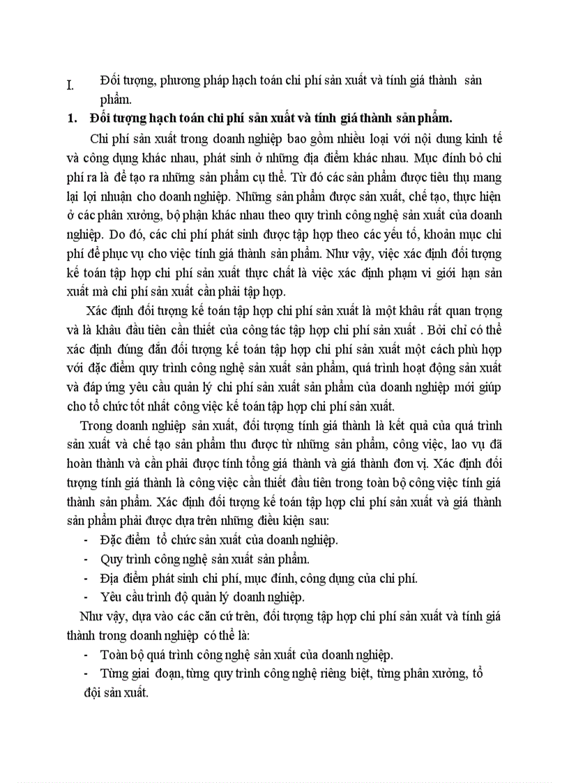 image for page I Đối tượng phương pháp hạch toán chi phí sản xuất và tính giá thành sản phẩm
