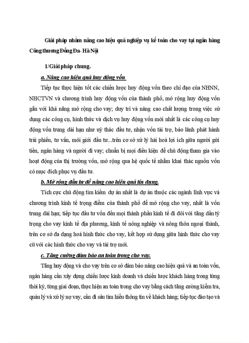 image for page Giải pháp nhằm nâng cao hiệu quả nghiệp vụ kế toán cho vay tại ngân hàng Công thương Đống Đa Hà Nội