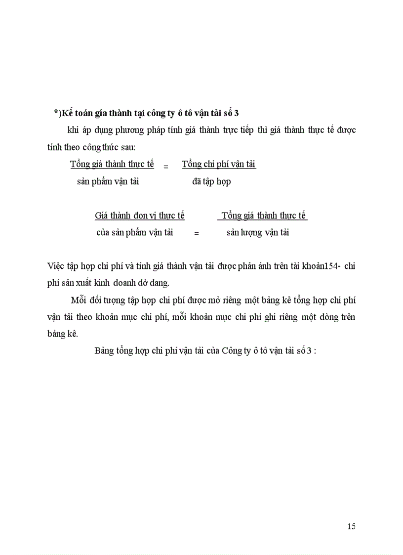 image for page Hạch toán chi phí sản xuất và tính giá thành sản phẩm của Công ty ô tô vận tải số 3