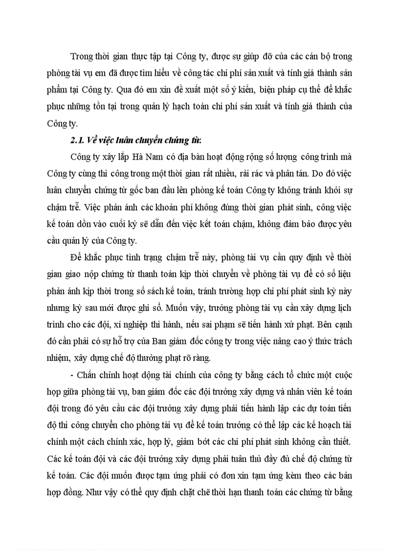 image for page Hoàn thiện công tác chi phí sản xuất và tính giá thành sản phẩm tại công ty xây lắp Hà Nam