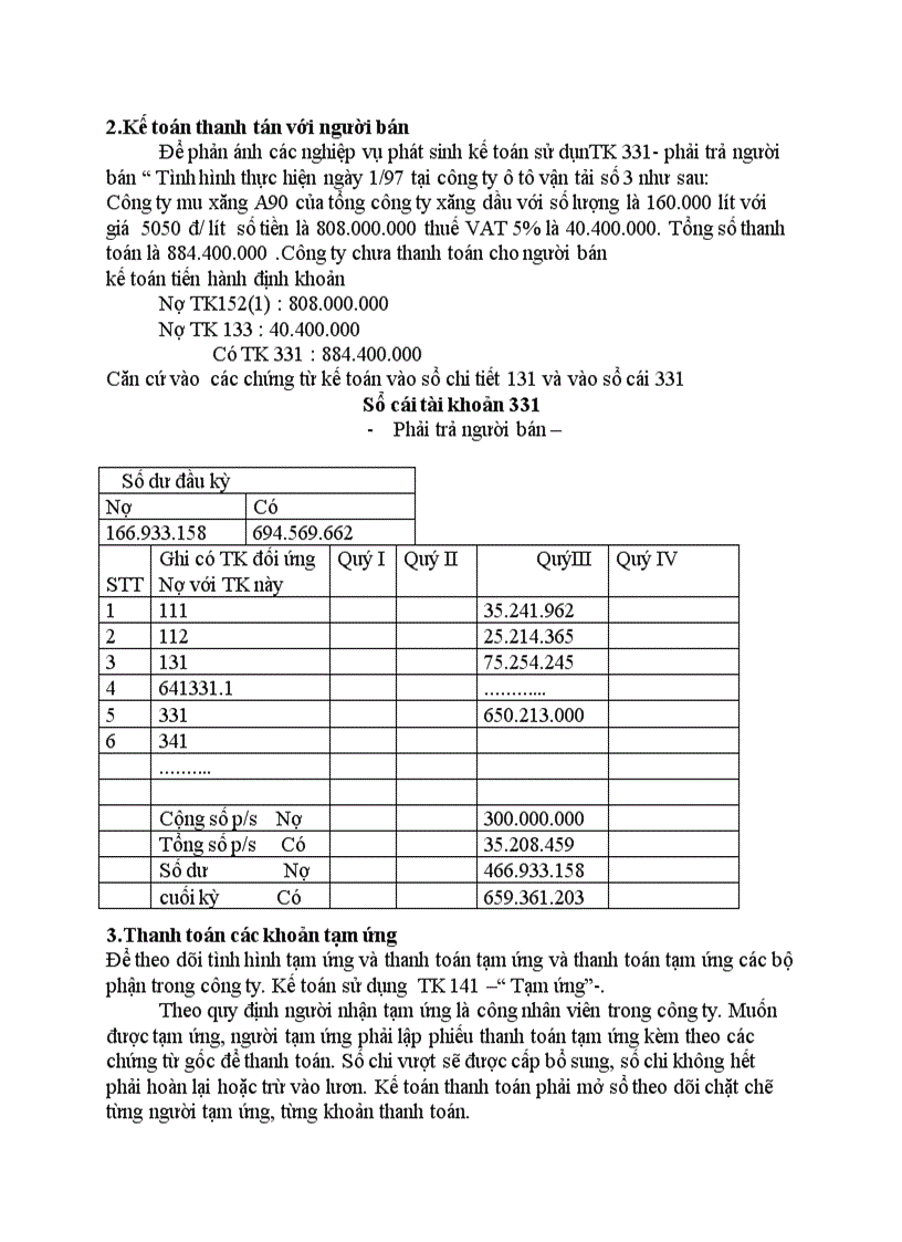 image for page Kế toán các nghiệp vụ thanh toán tại Công ty ô tô vận tải số 3