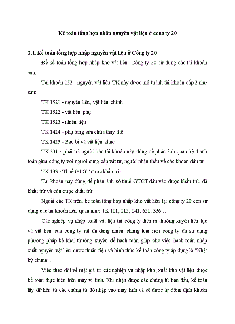 image for page Kế toán tổng hợp nhập nguyên vật liệu ở công ty 20