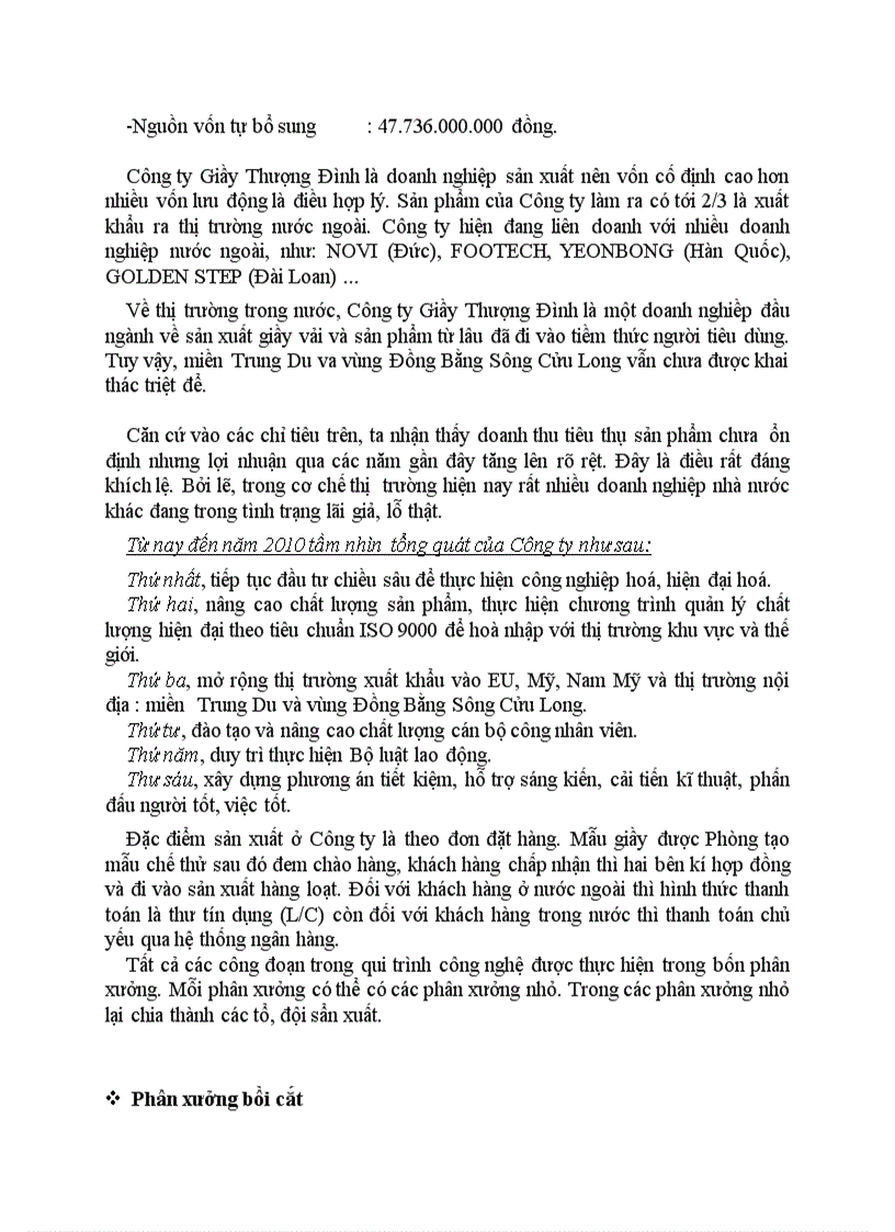 image for page Một số nét khái quát về Công ty Giầy Thượng Đình