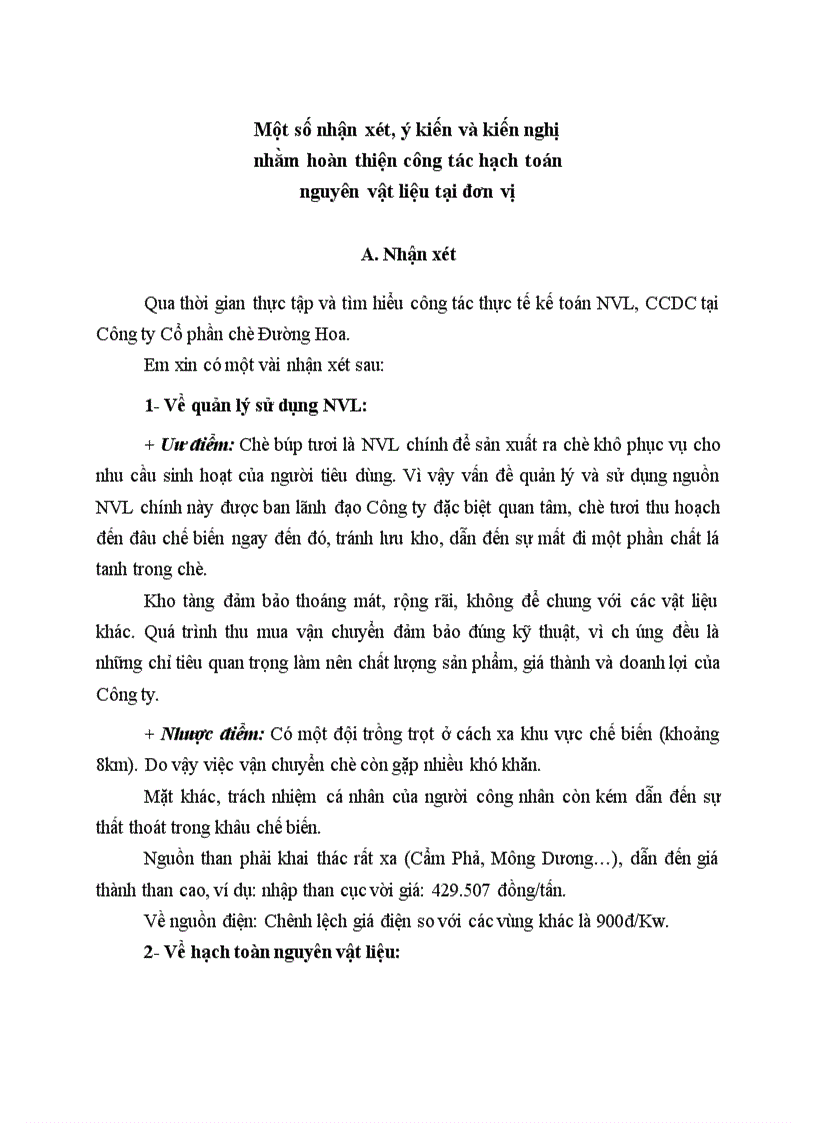 image for page Một số nhận xét ý kiến và kiến nghị nhằm hoàn thiện công tác hạch toán nguyên vật liệu tại đơn vị