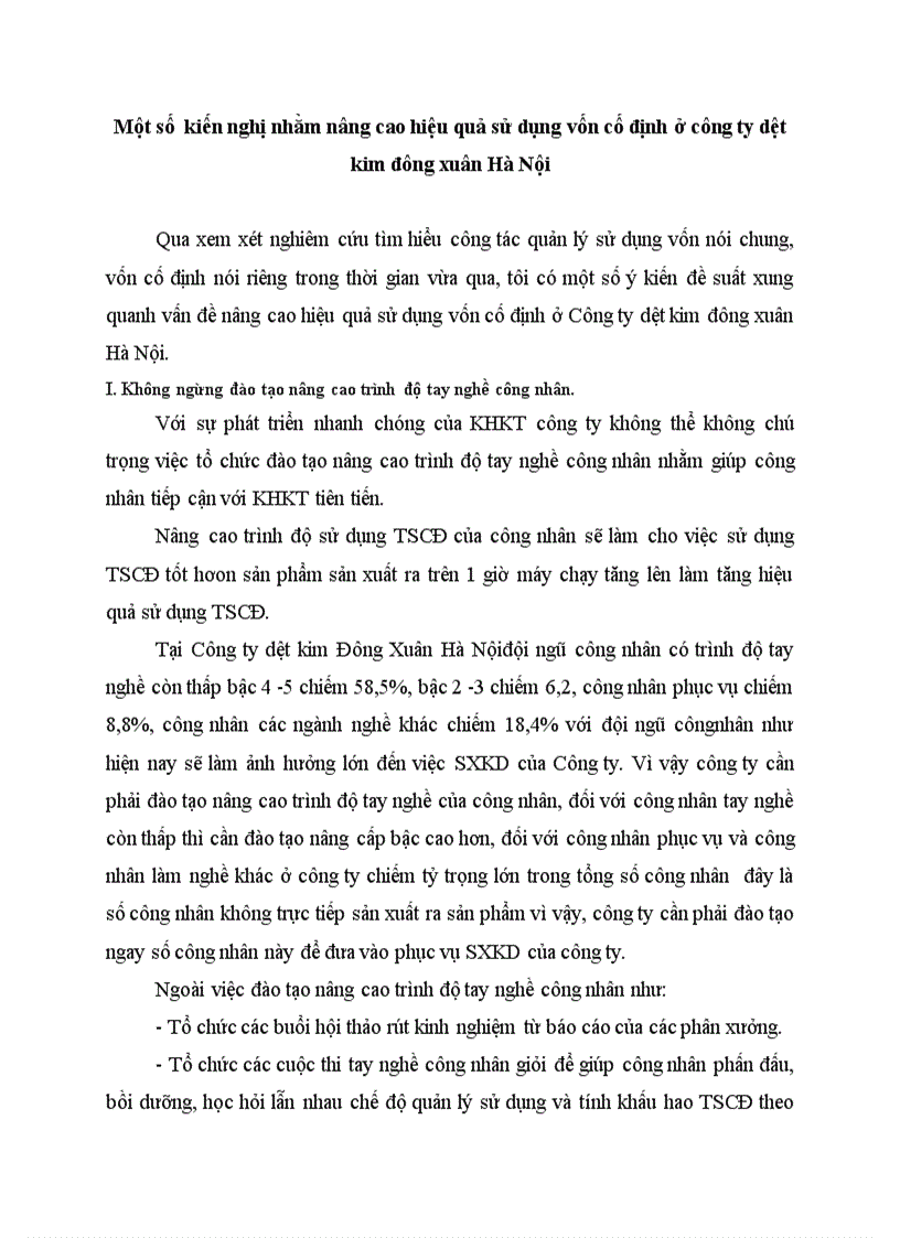 image for page Một số kiến nghị nhằm nâng cao hiệu quả sử dụng vốn cố định ở công ty dệt kim đông xuân Hà Nội