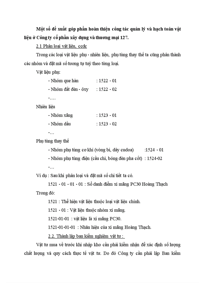 image for page Một số đề xuất góp phần hoàn thiện công tác quản lý và hạch toán vật liệu ở Công ty cổ phần xây dựng và thương mại 127