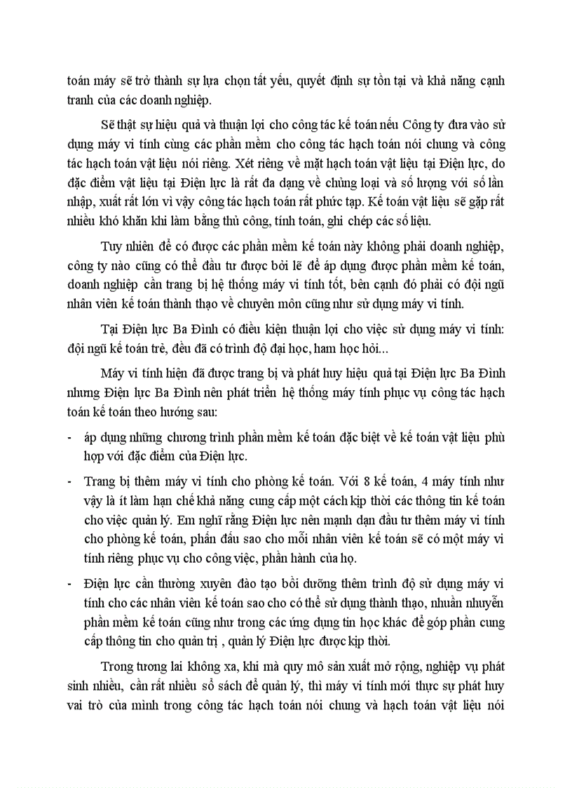 image for page Một số kiến nghị nhằm hoàn thiện công tác hạch toán và quản lý vật liệu tại Điện lực Ba Đình Hà Nội