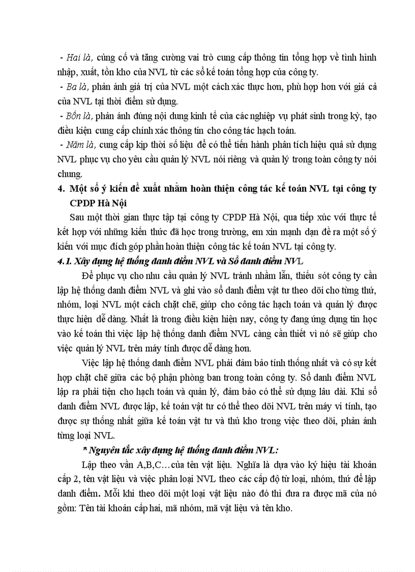 image for page Một số kiến nghị nhằm hoàn thiện công tác kế toán Nguyên vật liệu với việc nâng cao hiệu quả sử dụng quản lý nguyên vật liệu tại công ty CPDP Hà Nội