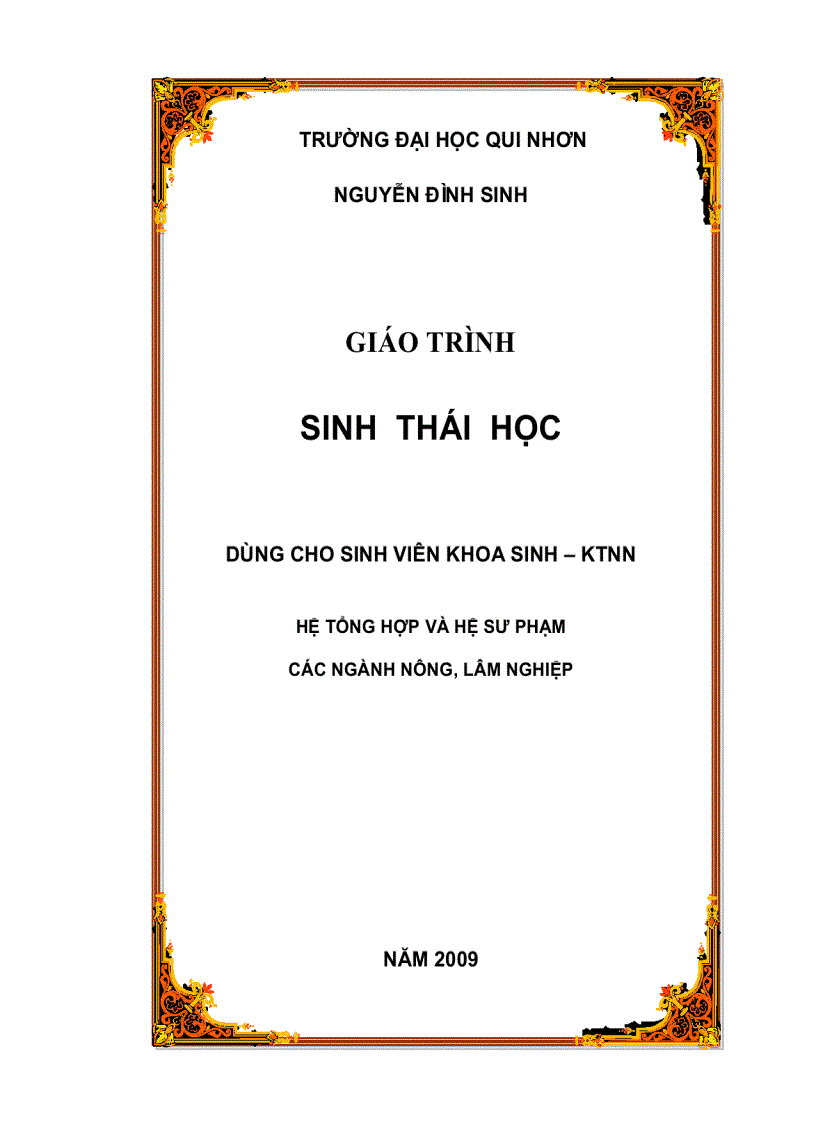 image for page Giáo trình sinh thái học