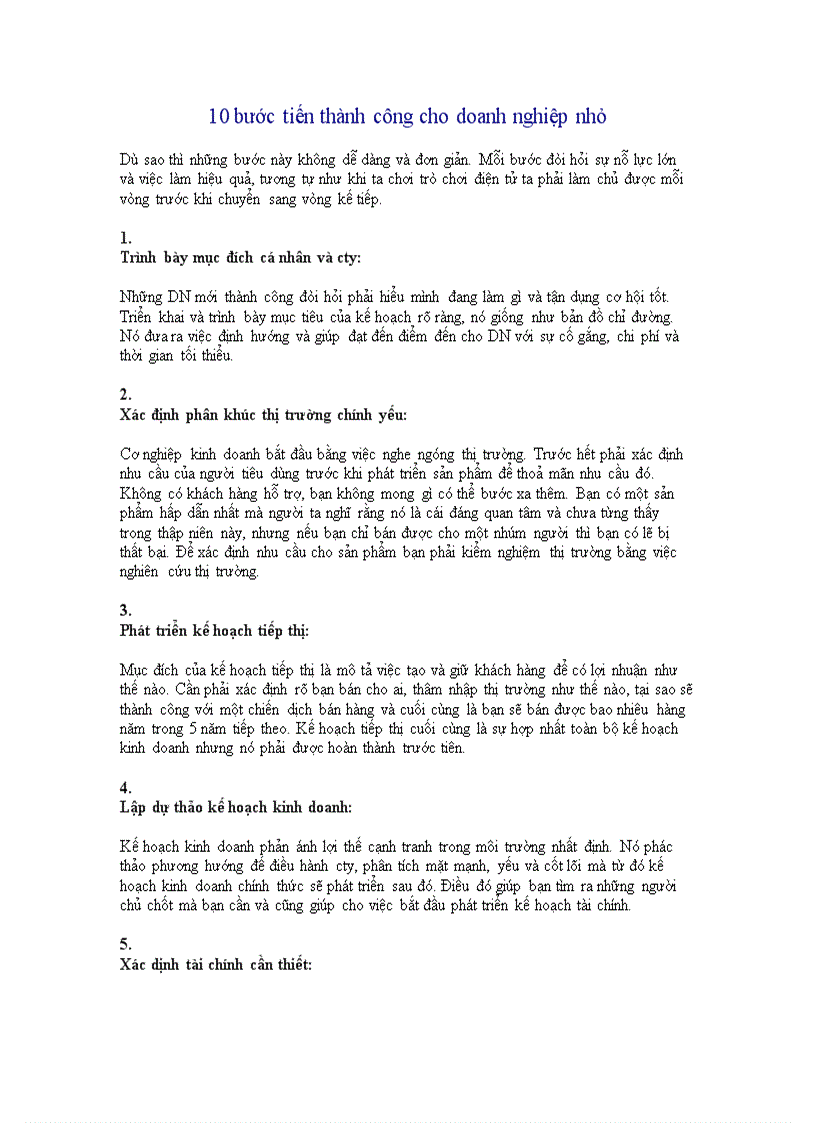 image for page 10 bước tiến thành công cho doanh nghiệp nhỏ