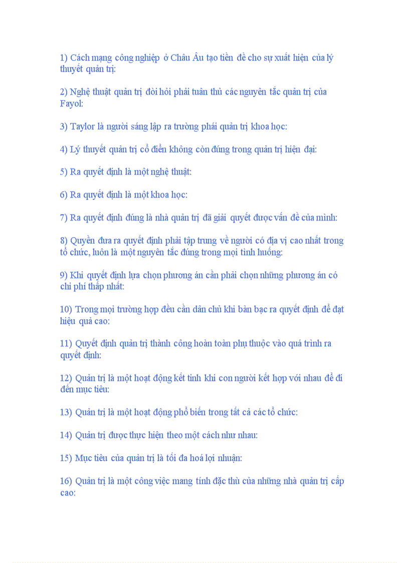 image for page Bài tập quản trị học