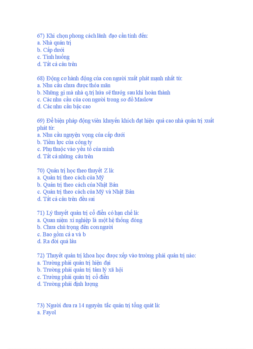 image for page Bài tập quản trị học