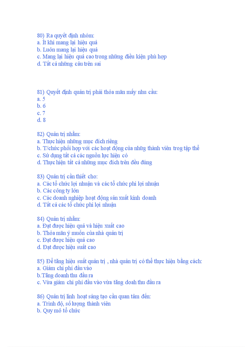 image for page Bài tập quản trị học