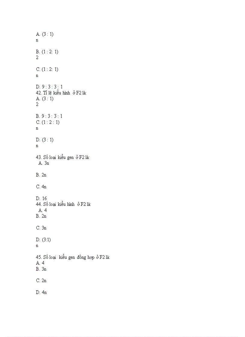 image for page 50 câu trắc nghiệm di truyền