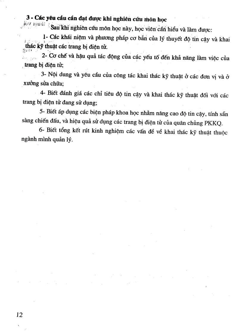 image for page Giáo trình lý thuyết độ tin cậy và khai thác trang bị điện tử QS
