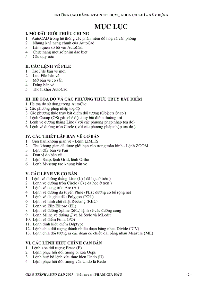 image for page Giáo trình autocad 2007 và toàn bộ lệnh tắt autocad
