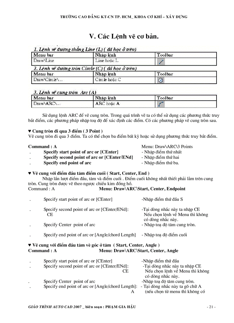 image for page Giáo trình autocad 2007 và toàn bộ lệnh tắt autocad