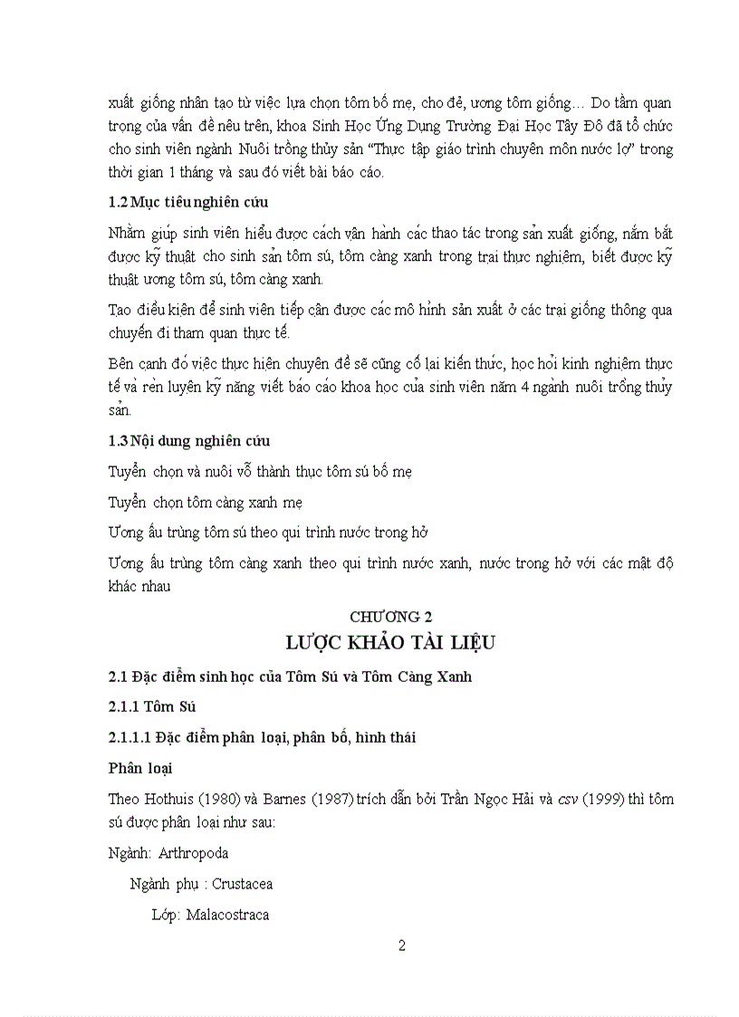 image for page Thực tập giáo trình Chuyên môn Nước Lợ