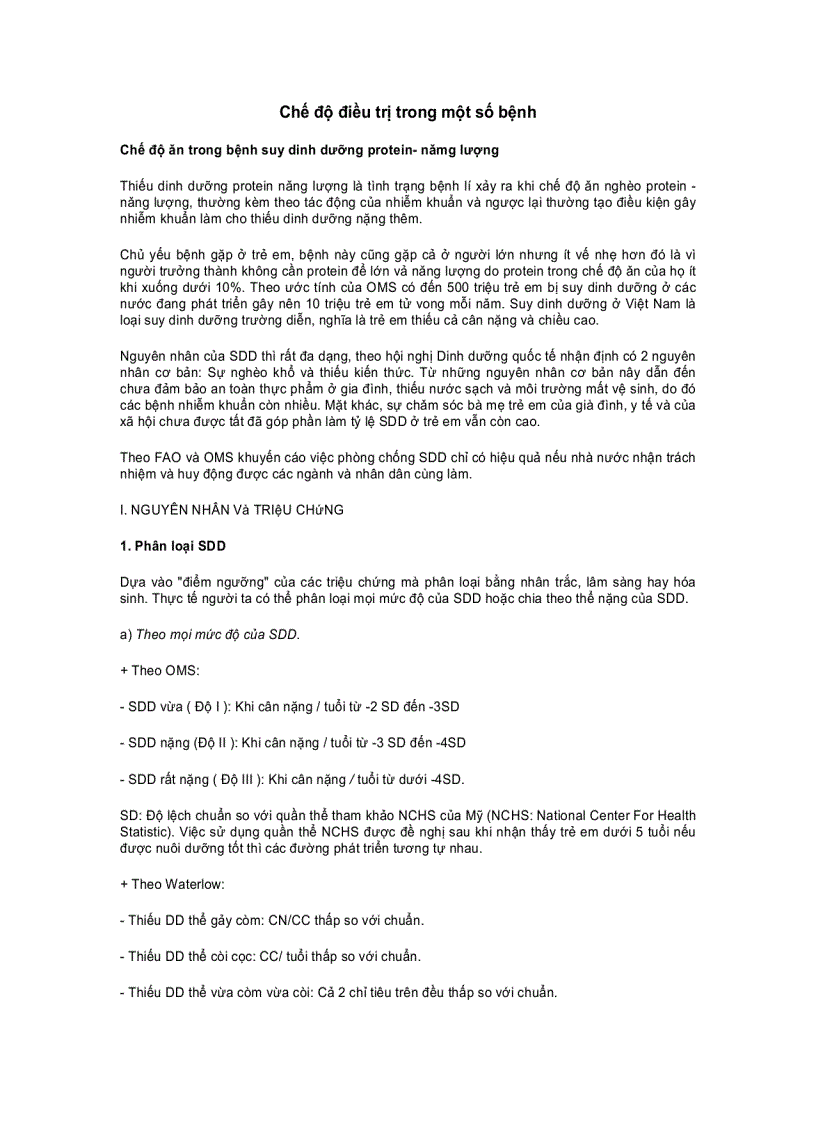 image for page Chế độ điều trị trong một số bệnh