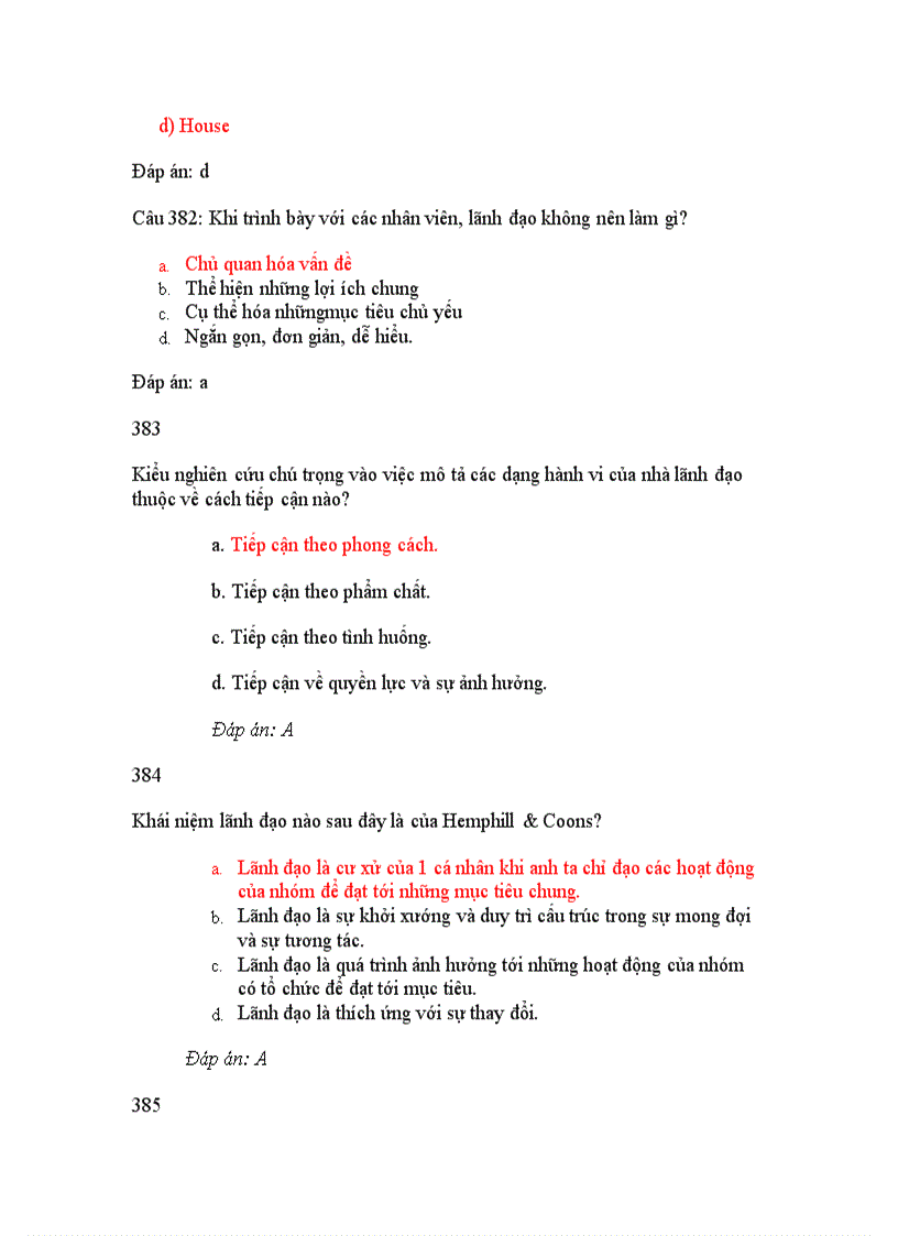 image for page Câu hỏi trắc nghiệm đáp án môn nghệ thuật lãnh đạo