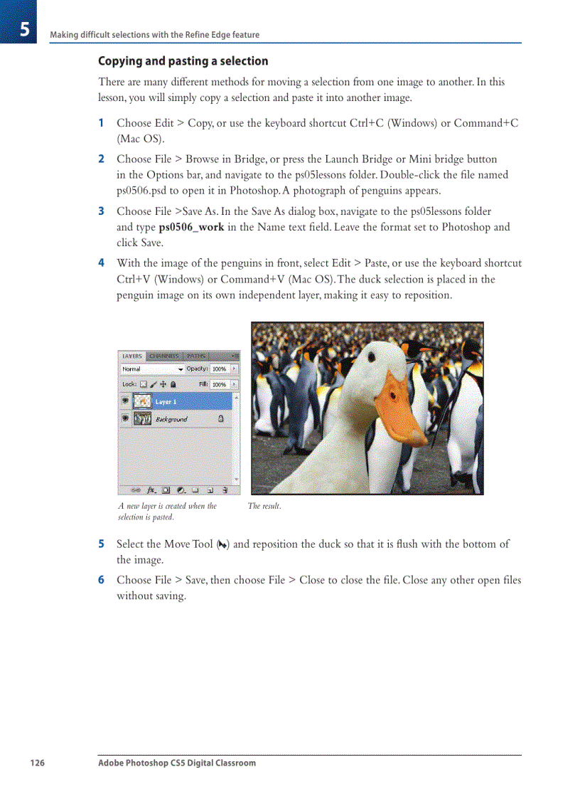 image for page Copying and pasting a selection