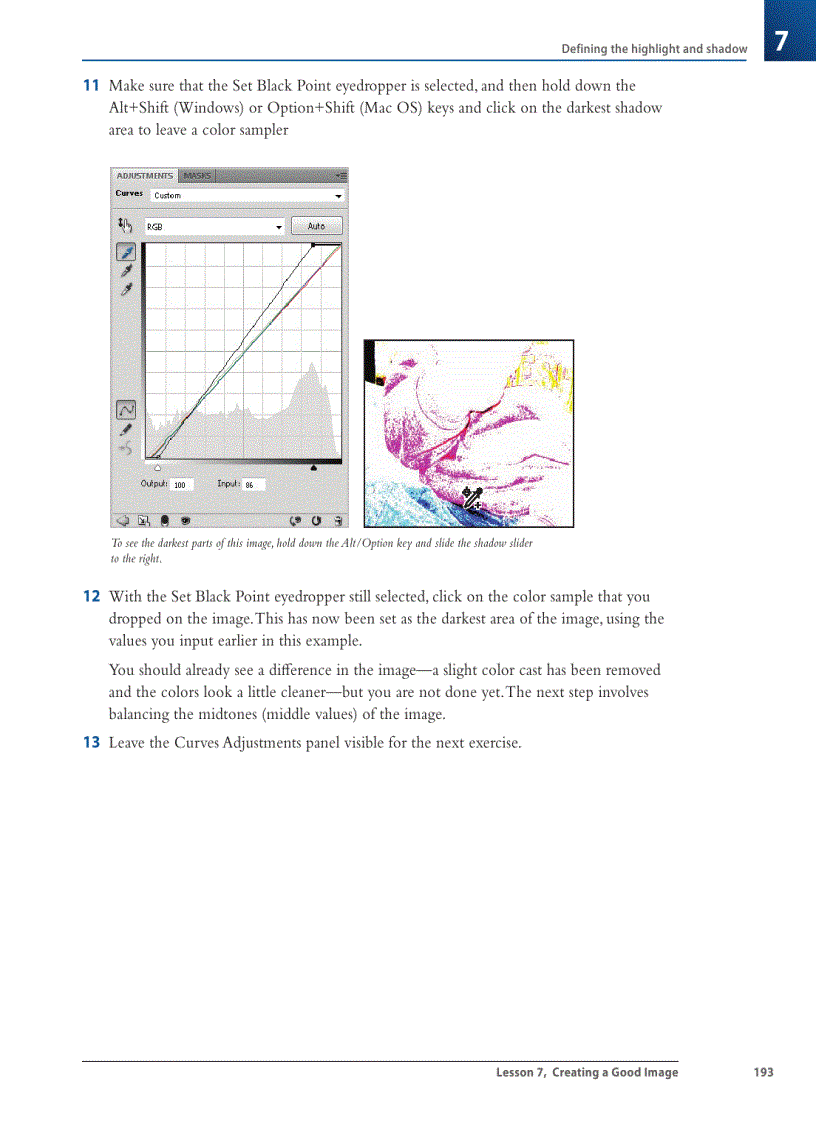image for page Adjusting the midtones