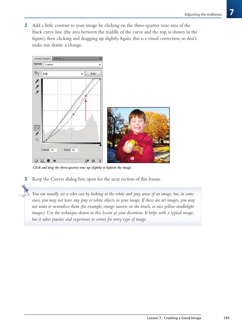 image for page Adjusting the midtones