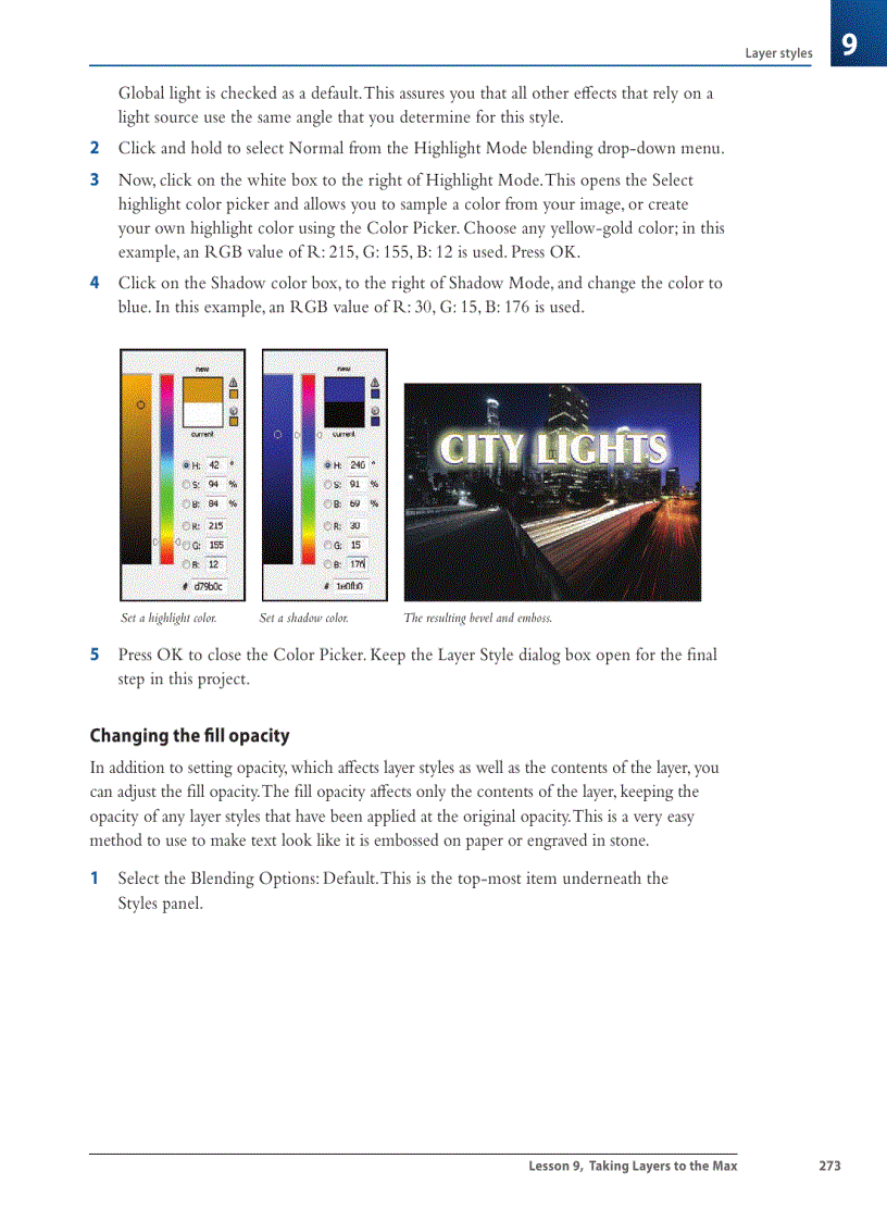 image for page Applying the Outer Glow layer style