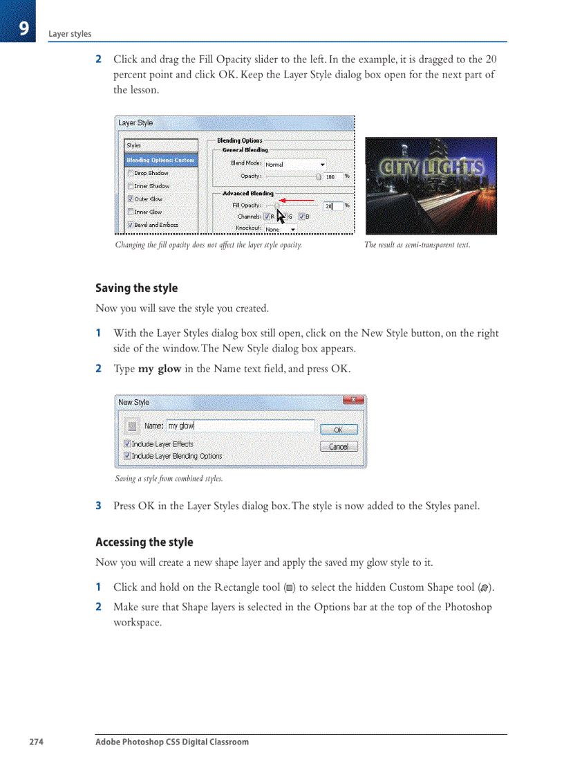 image for page Applying the Outer Glow layer style