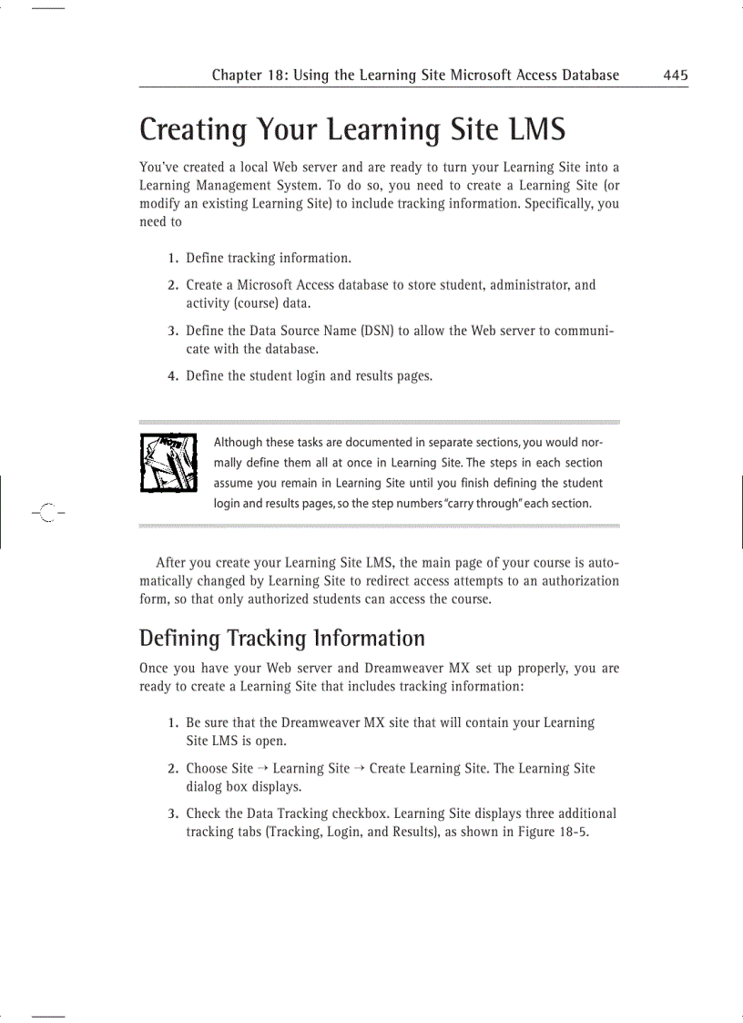 image for page Using the Learning Site Microsoft Access Database
