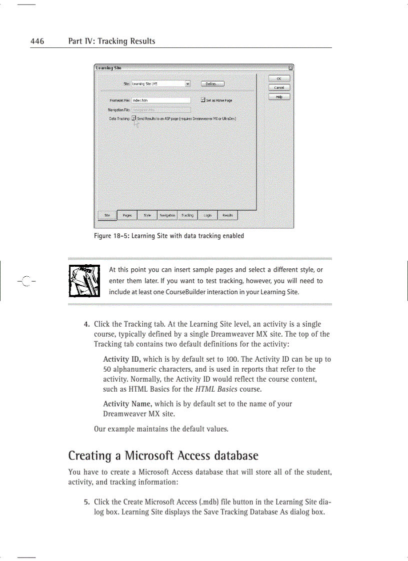 image for page Using the Learning Site Microsoft Access Database